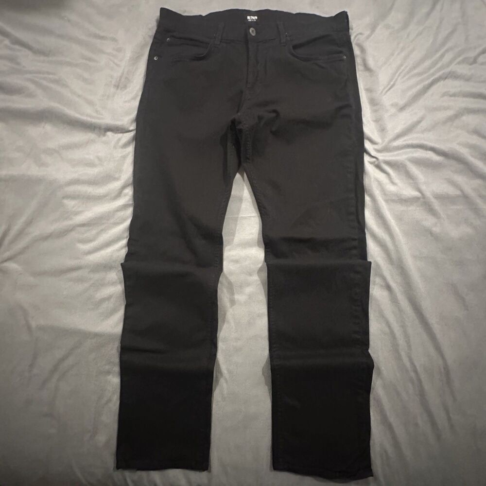 Hudson Jeans Men's 38 Button Fly Straight Leg Made in USA Black Denim Cotton